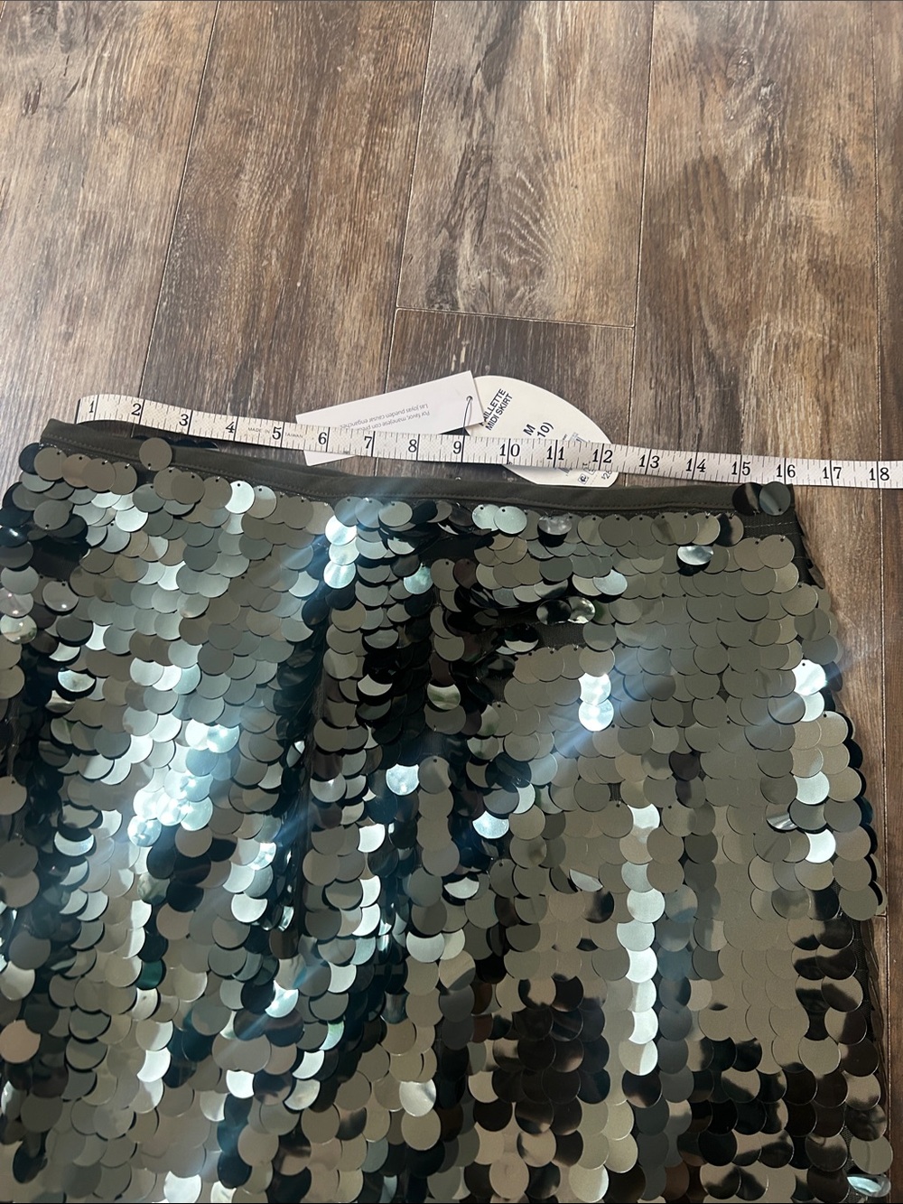 Sequined Green Pencil Skirt - Women's - Picture 6 of 7